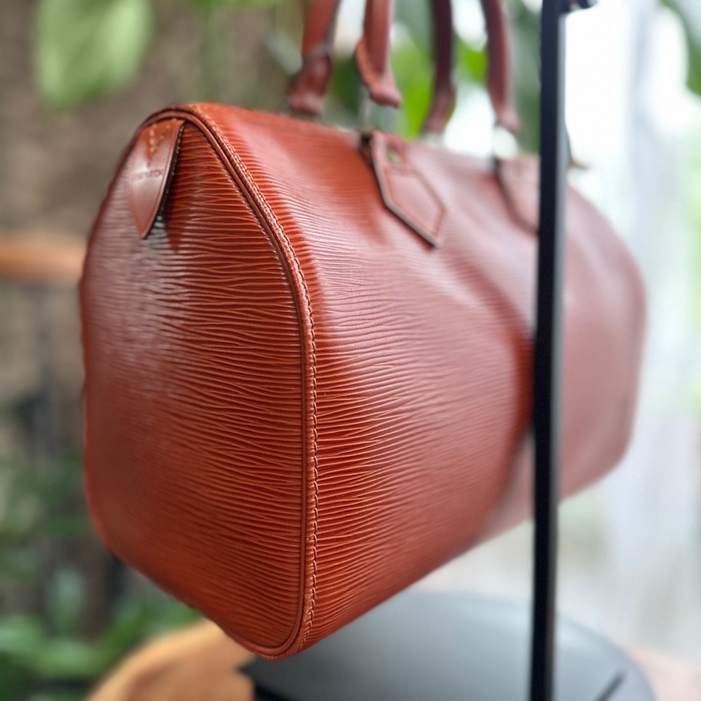 Louis Vuitton Speedy 25 Epi Leather Kenya Brown Bag Lock Key #301 COA Dust Bag - Picture 13 of 16